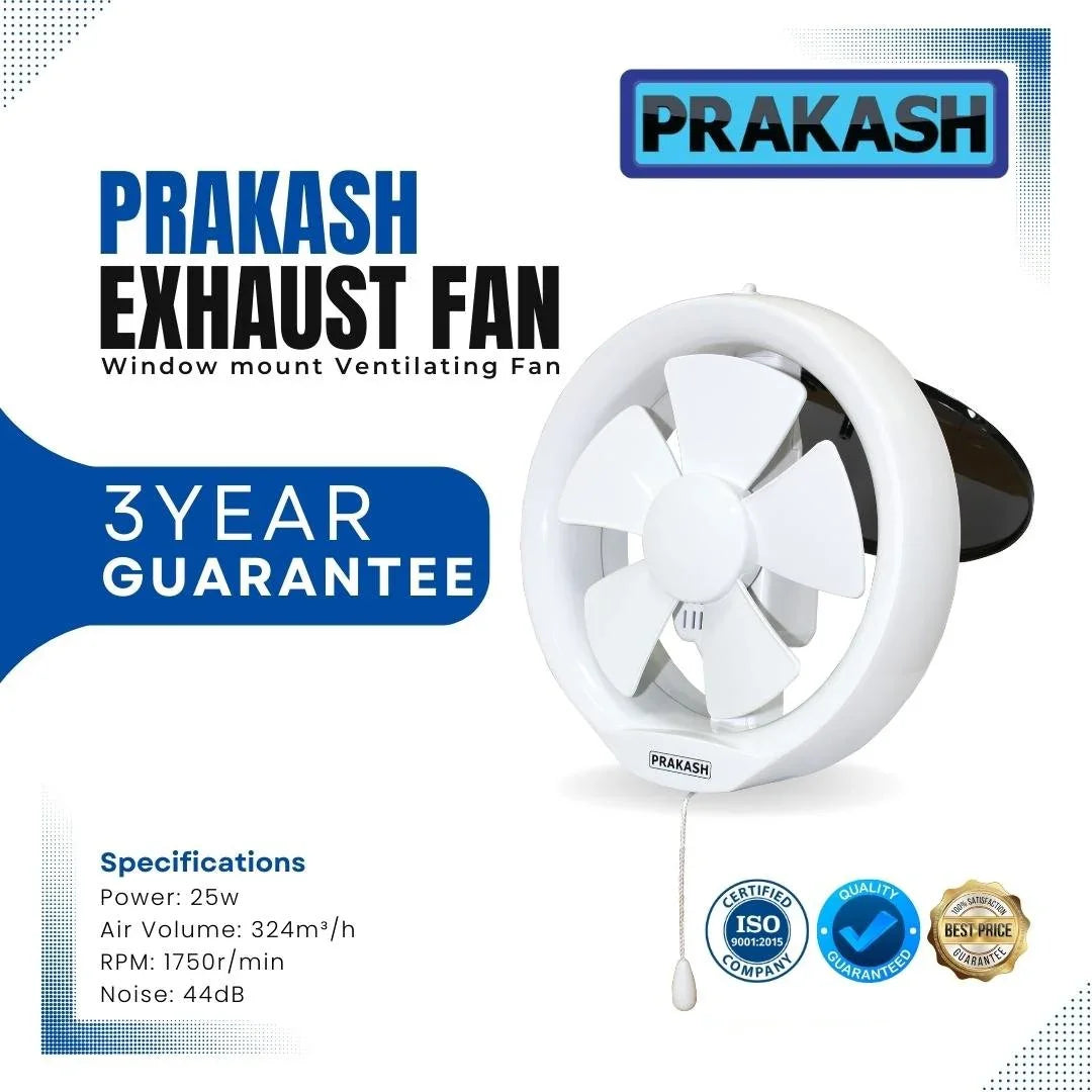 Prakash Ventilating Fan / Exhaust Fan (3 Year Guarantee) - Tashqila Prakash Ventilating Fan / Exhaust Fan (3 Year Guarantee) - Tashqila